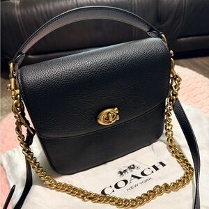 Coach Cassie 19 Black Crossbody Bag with Gold Chain